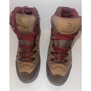 Alpine‎ Design Womens Ascendere Hiking Boot Size 7.5 Brown /tan/red
